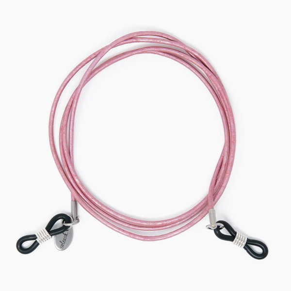 Brillenband Maskenband Leder Pink gloss Handarbeit soleash Deutschland