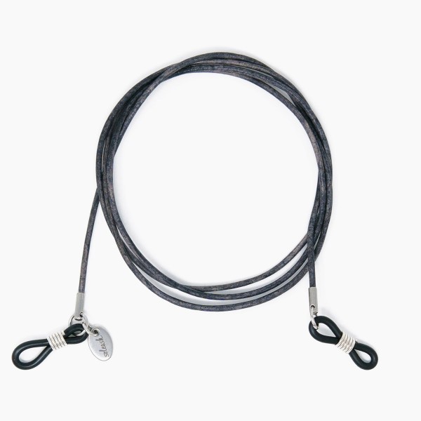 Brillenband Maskenband Leder Graphite Handarbeit soleash Deutschland